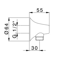 VI017000.4Q VITA Підключення душового шлангу, білий матовий D64 (1 сорт) CISAL фото 2