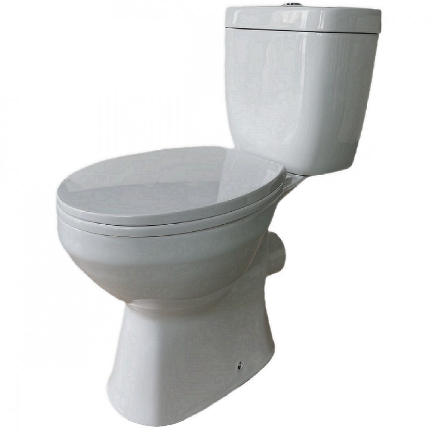 PS212C01VW Basic A Унітаз- компакт безобідковий Vortex Flush, з кришкою soft-close, білий (1 сорт) PRIMERA