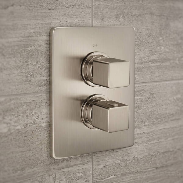 CU018100.2F CUBIC Зовнішня частина термостата для душу, Brushed Nickel CISAL