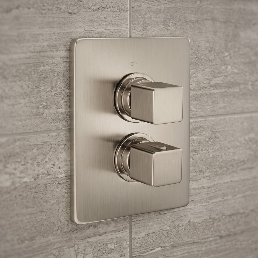 CU018100.2F CUBIC Зовнішня частина термостата для душу, Brushed Nickel (1 сорт) CISAL