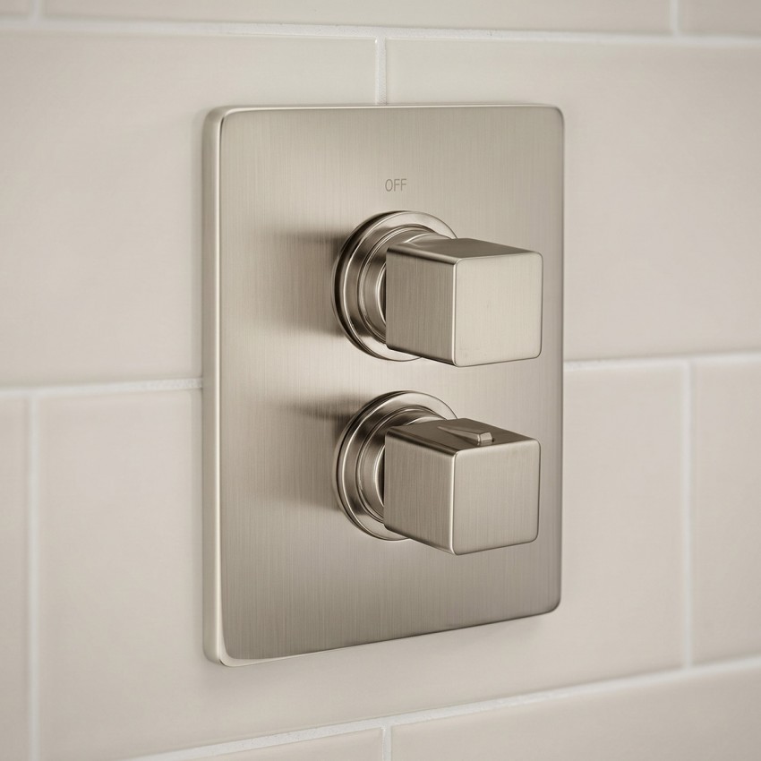 CU018100.2F CUBIC Зовнішня частина термостата для душу, Brushed Nickel (1 сорт) CISAL фото 3