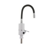 Проточний кран-водонагрівач з гнучким виливом Warm 065,White/Black  для кухні  LDWAR065BLA49095 Lidz LIDZ
