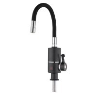 Проточний кран-водонагрівач з гнучким виливом Warm 064,Black/Black  для кухні  LDWAR064BLA Lidz LIDZ фото 2