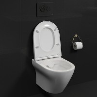 S701-472 СЕТ B331 LARGA Унітаз підвісний EW CLEANON + кришка дюропласт SLIM з механізмом плавного закривання (1 сорт) CERSANIT-С Україна фото 2