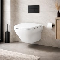 СЕТ В332 Унітаз підвісний  LARGA EW CLEAN ON прямокутний з дюропластовим сидінням  SLIM WRAP з плавним закриванням та функцією простого зняття (1 сорт) CERSANIT-С Україна фото 4
