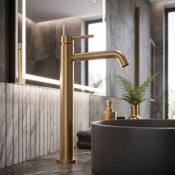 550536BG Flow Змішувач д/раковини, високий, brushed gold DEVIT