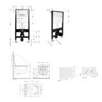 Готове рішення Qtap для ванної кімнати: підвісний унітаз Taurus Ultra Quiet 515x360x350 + комплект інсталяції Standard (кругла клавіша White) QTAP фото 1