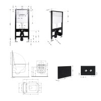 Готове рішення Qtap для ванної кімнати: підвісний унітаз Gemini Ultra Quiet 520x360x350 + комплект інсталяції Standard (кругла клавіша Black) QTAP фото 1