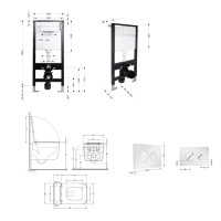 Готове рішення Qtap для ванної кімнати: підвісний унітаз Gemini Ultra Quiet 520x360x350 + комплект інсталяції Standard (кругла клавіша Chrome) QTAP фото 1