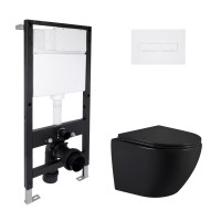 Готове рішення Qtap для ванної кімнати: підвісний унітаз Jay Ultra Quiet 485x360x320 + комплект інсталяції Standard (лінійна клавіша White) QTAP