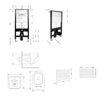 Готове рішення Qtap для ванної кімнати: підвісний унітаз Jay Ultra Quiet 485x360x320 + комплект інсталяції Standard (лінійна клавіша White) QTAP фото 1