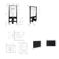 Готове рішення Qtap для ванної кімнати: підвісний унітаз Jay Ultra Quiet 485x360x320 + комплект інсталяції Standard (лінійна клавіша Black) QTAP фото 1