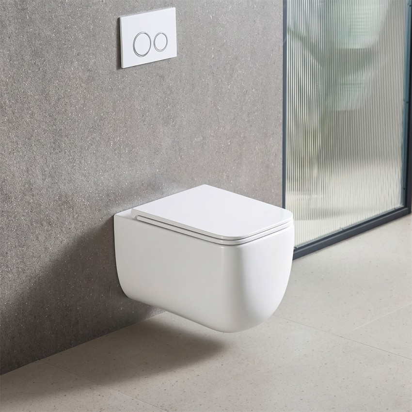 DGR0760111W Grid Підвісний безобідковий унітаз з кришкою soft-close, Vortex Flush, білий (1 сорт) DEVIT