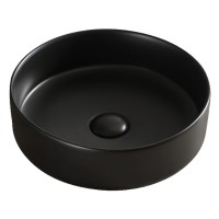 DFL3270100MB Flow Раковина кругла 400x120 мм на стільницю, без переливу, чорна матова (1 сорт) DEVIT фото 2