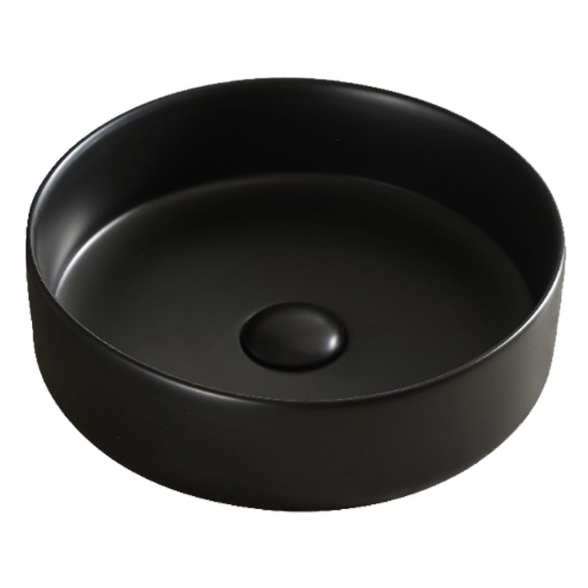 DFL3270100MB Flow Раковина кругла 400x120 мм на стільницю, без переливу, чорна матова (1 сорт) DEVIT фото 2