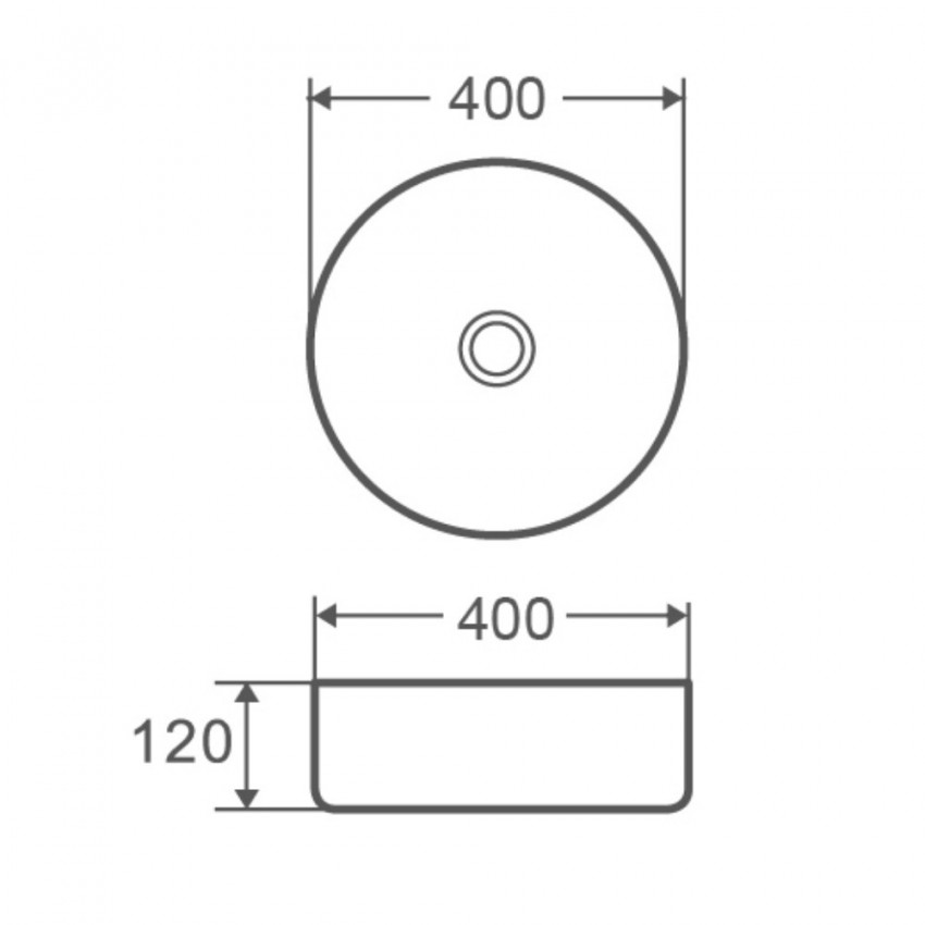 DFL3270100MB Flow Раковина кругла 400x120 мм на стільницю, без переливу, чорна матова (1 сорт) DEVIT