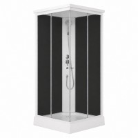 Душовий бокс Kubis SB90x90.SAT.LOW.GR, низький, скло тоноване 4 мм + стінки BLA Lidz LIDZ