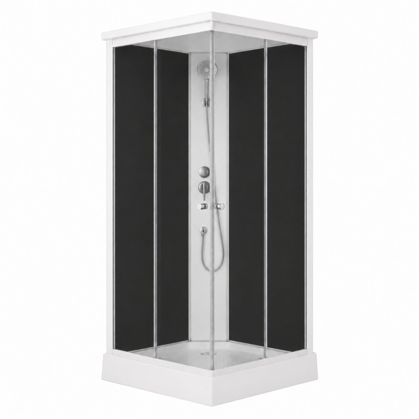 Душовий бокс Kubis SB90x90.SAT.LOW.GR, низький, скло тоноване 4 мм + стінки BLA Lidz LIDZ