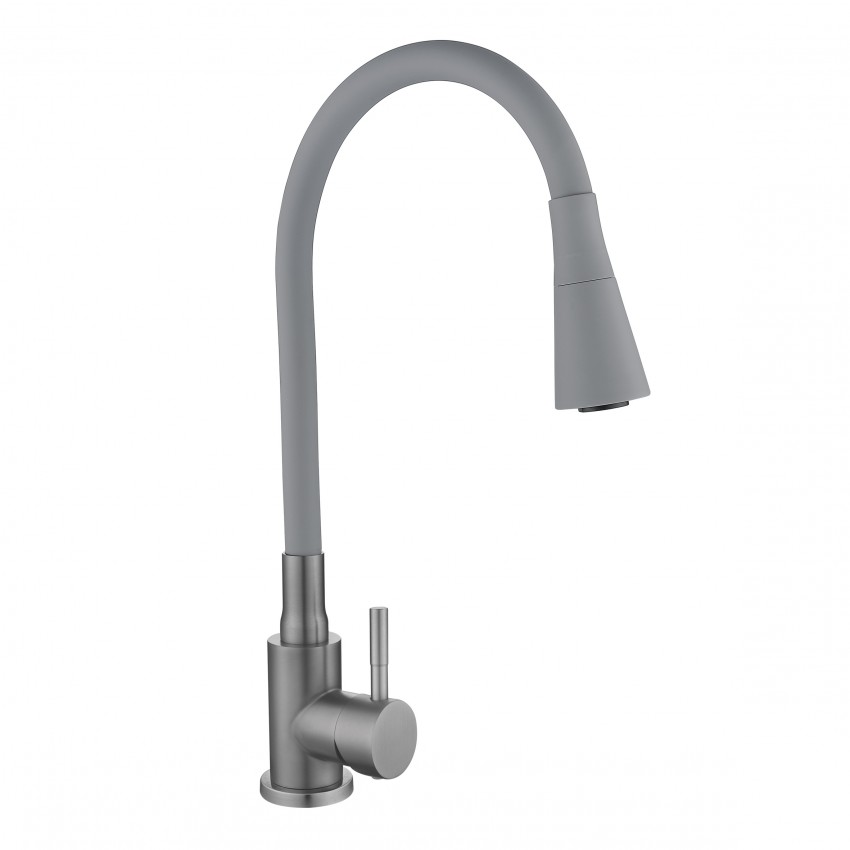 Змішувач для кухні Aria 015F31, Graphite/Grey (k35) з гнучким виливом LDARI015F31GGRP49567 Lidz LIDZ фото 2