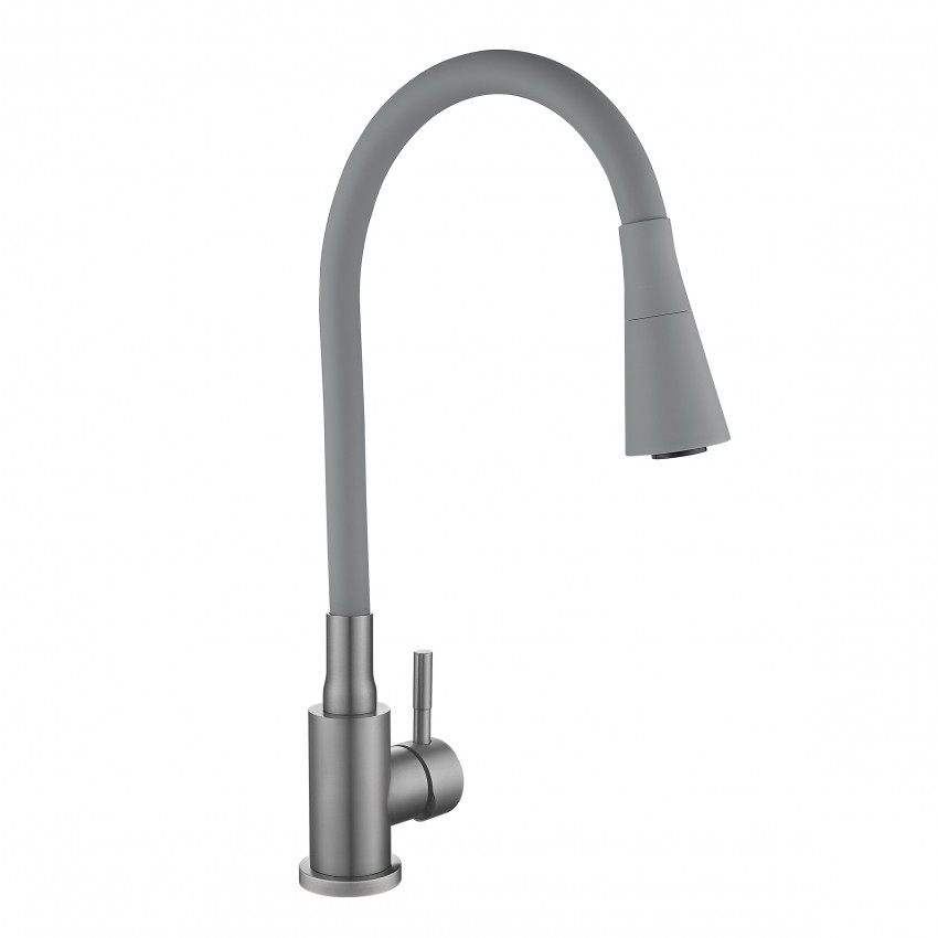 Змішувач для кухні Aria 015F31, Graphite/Grey (k35) з гнучким виливом LDARI015F31GGRP49567 Lidz LIDZ фото 3