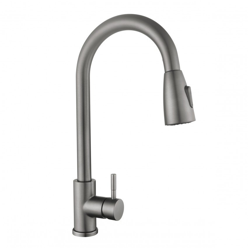 Змішувач для кухні Aria 015FL, Graphite (k35) з висувним виливом LDARI015FLGRP49560 Lidz LIDZ фото 3