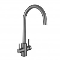 Змішувач для кухні Aria 020F, Graphite (k35) з підключенням для питної води LDARI020FGRP49562 Lidz LIDZ