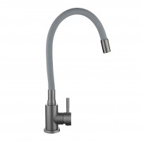 Змішувач для кухні Aria 015F3, Graphite/Grey (k35) з гнучким виливом LDARI015F3GGRP49565 Lidz LIDZ