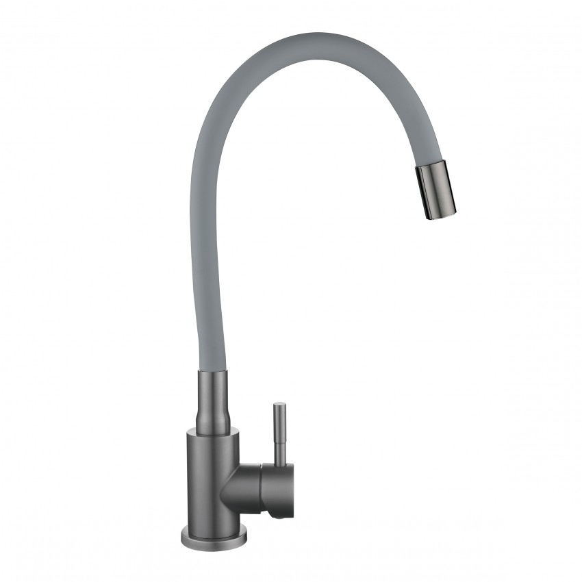 Змішувач для кухні Aria 015F3, Graphite/Grey (k35) з гнучким виливом LDARI015F3GGRP49565 Lidz LIDZ