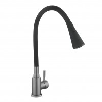 Змішувач для кухні Aria 015F31, Graphite/Black (k35) з гнучким виливом LDARI015F31BGRP49566 Lidz LIDZ фото 3
