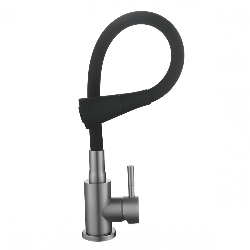 Змішувач для кухні Aria 015F31, Graphite/Black (k35) з гнучким виливом LDARI015F31BGRP49566 Lidz LIDZ фото 4