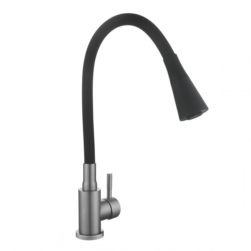 Змішувач для кухні Aria 015F31, Graphite/Black (k35) з гнучким виливом LDARI015F31BGRP49566 Lidz LIDZ фото 3