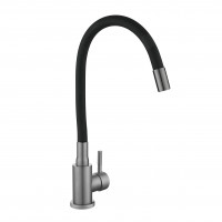 Змішувач для кухні Aria 015F3, Graphite/Black (k35) з гнучким виливом LDARI015F3BGRP49564 Lidz LIDZ фото 3