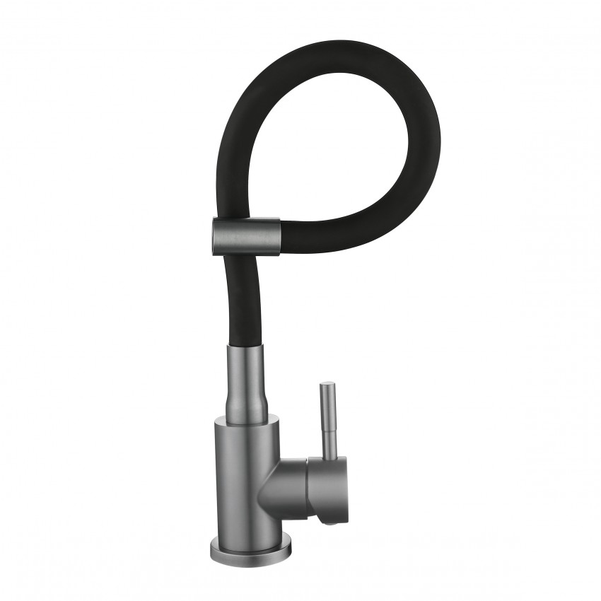 Змішувач для кухні Aria 015F3, Graphite/Black (k35) з гнучким виливом LDARI015F3BGRP49564 Lidz LIDZ фото 4