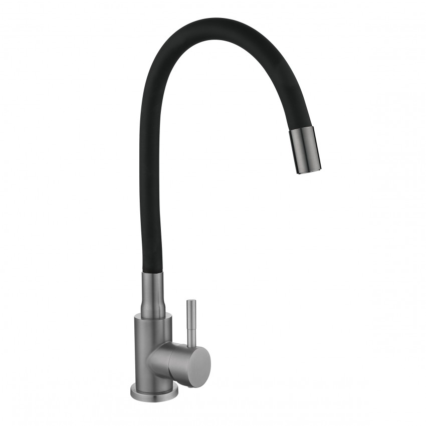 Змішувач для кухні Aria 015F3, Graphite/Black (k35) з гнучким виливом LDARI015F3BGRP49564 Lidz LIDZ фото 2