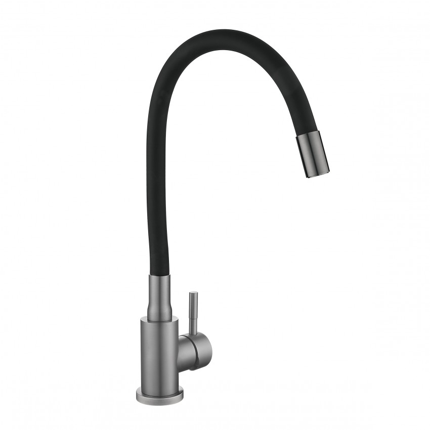 Змішувач для кухні Aria 015F3, Graphite/Black (k35) з гнучким виливом LDARI015F3BGRP49564 Lidz LIDZ фото 3