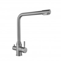 Змішувач для кухні Aria 020F1, Graphite (k35) з підключенням для питної води LDARI020F1GRP49563 Lidz LIDZ