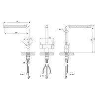 Змішувач для кухні Aria 020F1, Graphite (k35) з підключенням для питної води LDARI020F1GRP49563 Lidz LIDZ фото 1
