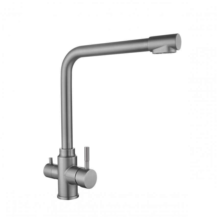 Змішувач для кухні Aria 020F1, Graphite (k35) з підключенням для питної води LDARI020F1GRP49563 Lidz LIDZ