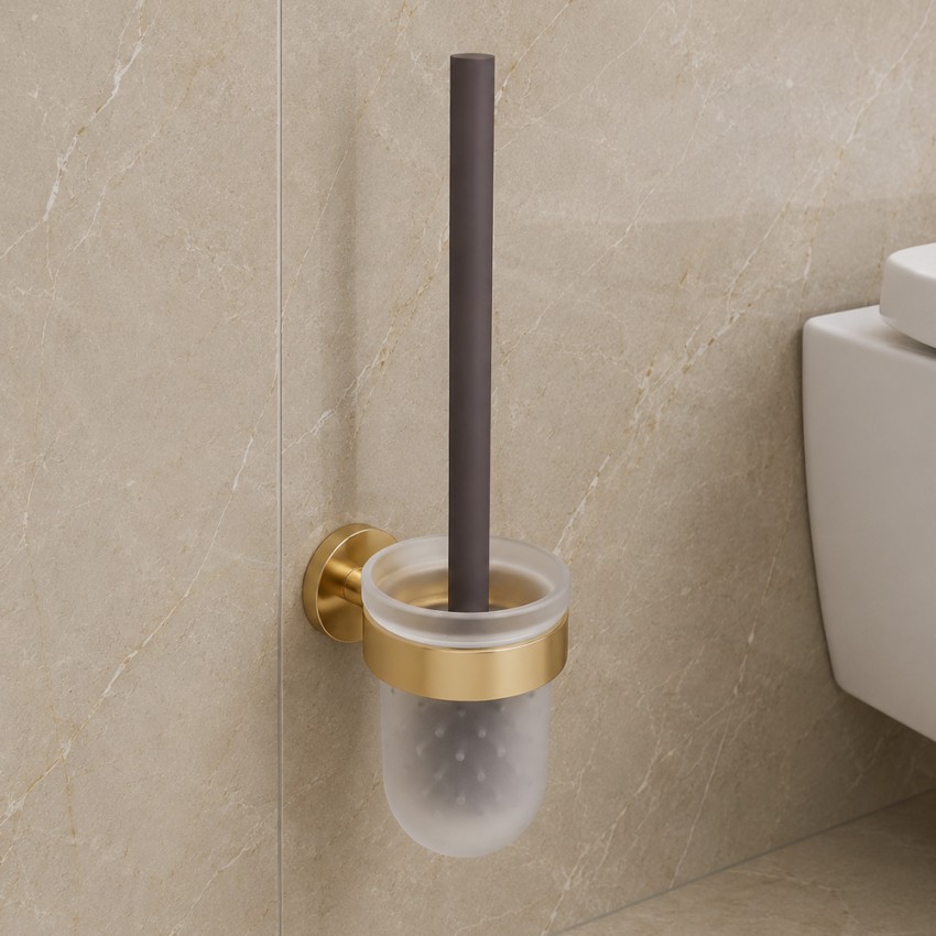 DFL21010501BG Flow Йоржик для унітазу з тримачем, підвісний, колір Brushed Gold PVD (1 сорт) DEVIT фото 1