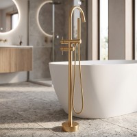 550538BG Flow Змішувач для ванни з підлоги, brushed gold (1 сорт) DEVIT