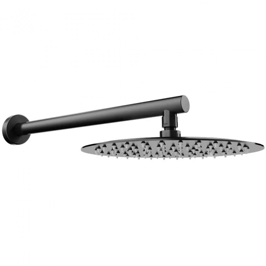D113000000110GM Flow Верхня душова лійка d=250 мм з кронштейном, gun metal (1 сорт) DEVIT фото 2