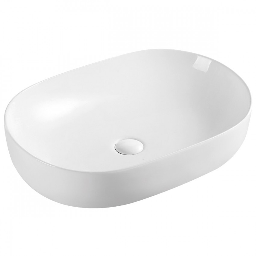DFO2190100W Forma Раковина овальна 600х415х140мм, на стільницю, без переливу, біла (1 сорт) DEVIT фото 2