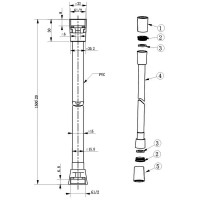 D113000001000GM Flow Душовий шланг з латунними гайками G1/2’’ довжиною 1,5 м, gun metal (1 сорт) DEVIT фото 2