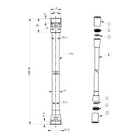 D113000001000BG Flow Душовий шланг з латунними гайками G1/2’’ довжиною 1,5 м, brushed gold (1 сорт) DEVIT