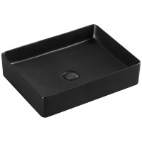DFL2170100MB Flow square Раковина прямокутна 510х405х110 мм на стільницю, без переливу, чорна матова (1 сорт) DEVIT фото 2