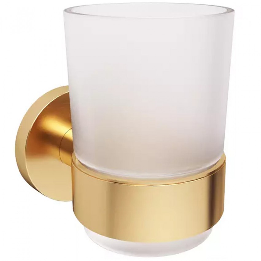 DFL21010401BG Flow Склянка з тримачем, колір Brushed Gold PVD (1 сорт) DEVIT фото 2