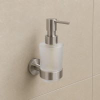 DFL21010801BN Flow Диспенсер для рідкого мила з тримачем, колір Brushed Nickel PVD (1 сорт) DEVIT фото 1
