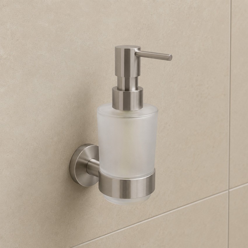 DFL21010801BN Flow Диспенсер для рідкого мила з тримачем, колір Brushed Nickel PVD (1 сорт) DEVIT фото 1