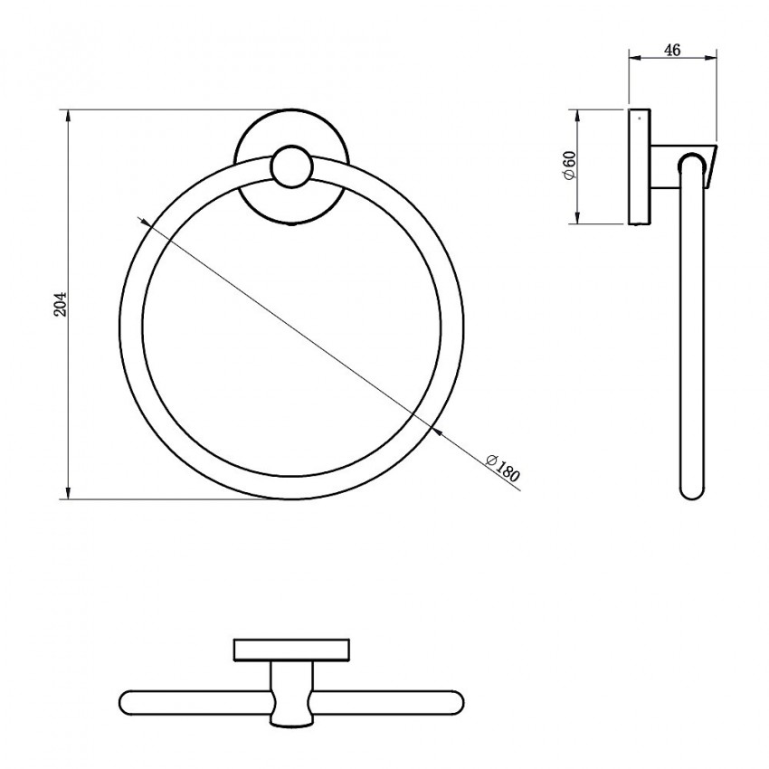 DFL21130901BN Flow Тримач для рушників, кільце, колір Brushed Nickel PVD (1 сорт) DEVIT
