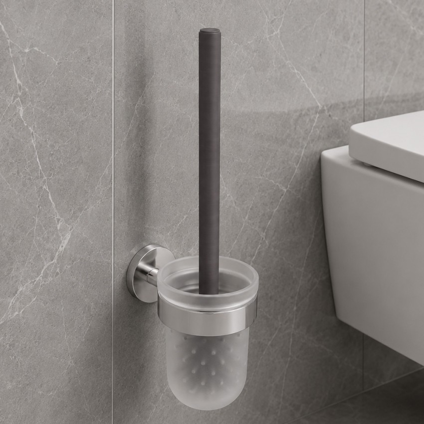 DFL21010501BN Flow Щітка для унітазу з тримачем, підвісний, колір Brushed Nickel PVD (1 сорт) DEVIT фото 1